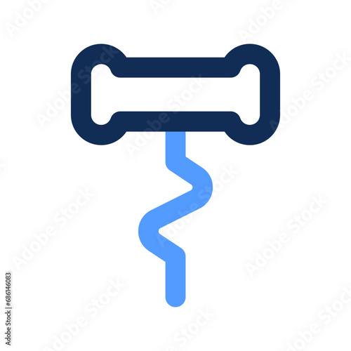 corkscrew outline color icon