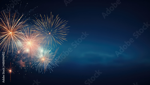 Festive fireworks in the night sky ,concept carnival