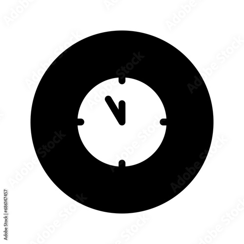 midnight clock glyph circular icon