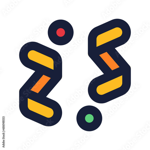 confetti flat liine icon