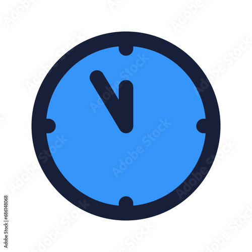 midnight clock flat liine icon
