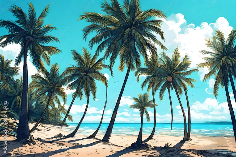 palm trees on the beach