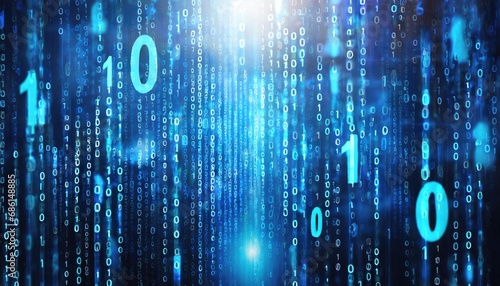 Binary code: digital data in cyberspace. Generated with AI photo