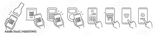 QR code scan icon with smartphone, scan me barcode sign, Vector illustration.