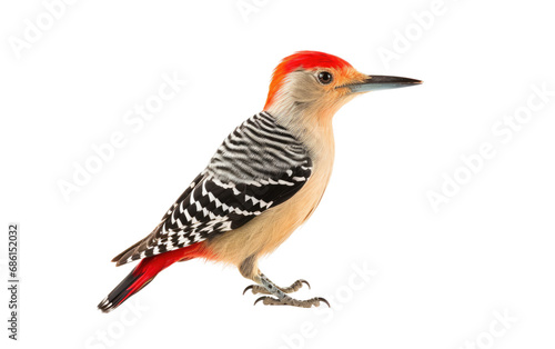 Red Bellied Woodpecker Bird North American Tree Tapper Isolated on a Transparent Background PNG.