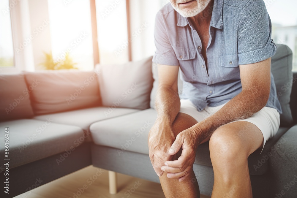 Fototapeta premium Senior man Syndrome Knee Pain and Problems