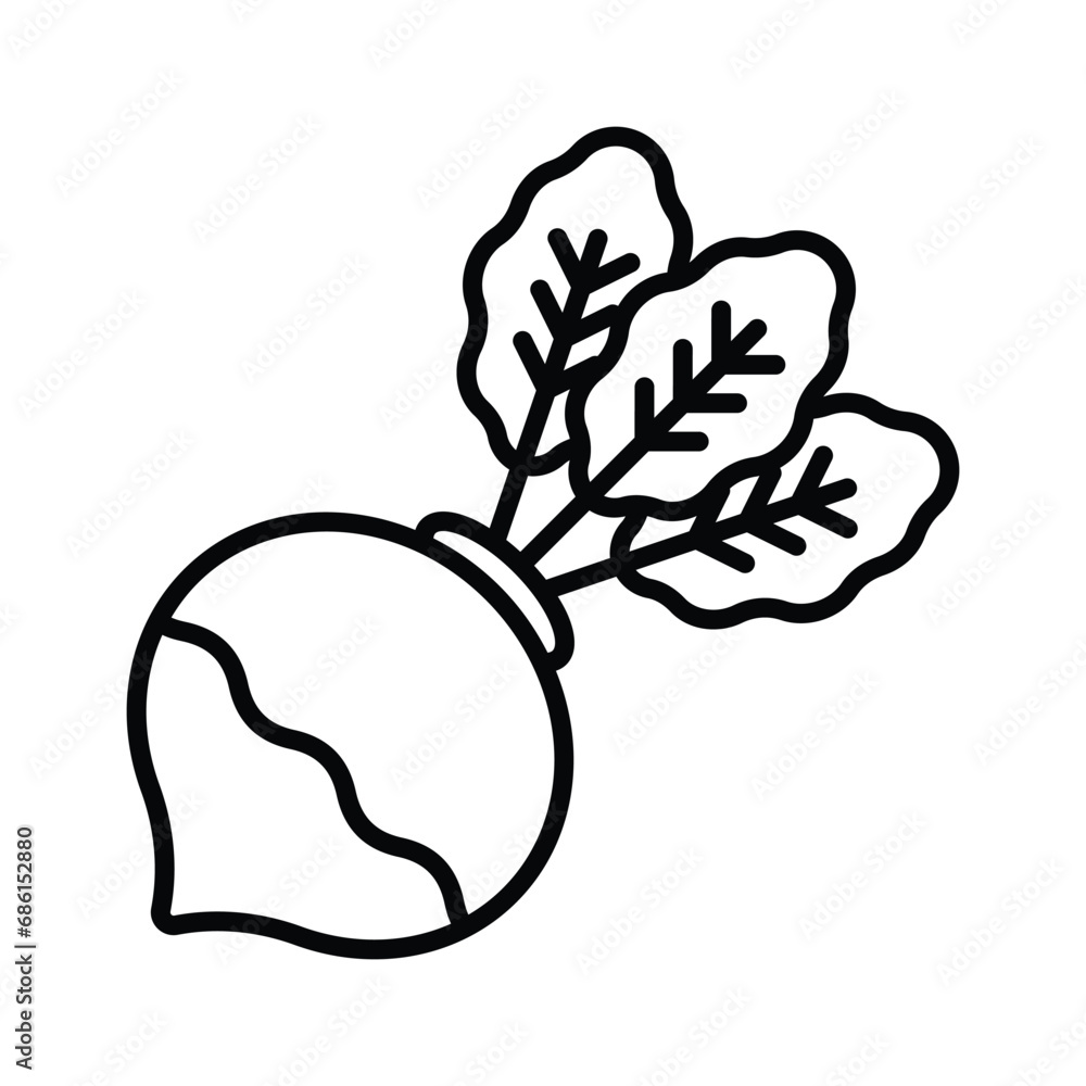 An amazing icon of turnip, root veggie, organic food, isolated on white background An amazing icon of turnip, root veggie, organic food, isolated on white background