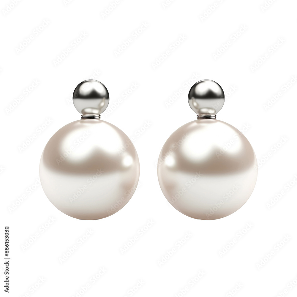 A pearl ornament (earring,necklaces)without girl item isolated on transparent background A pearl ornament (earring,necklaces)without girl item isolated on transparent background