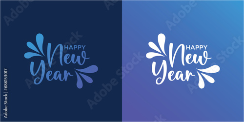 happy new year vector icon logo