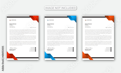 Vector modern new corporate company letterhead design.Letterhead template for print.