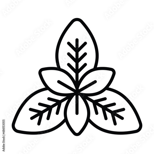Fresh basil leaves vector design, isolated on white background