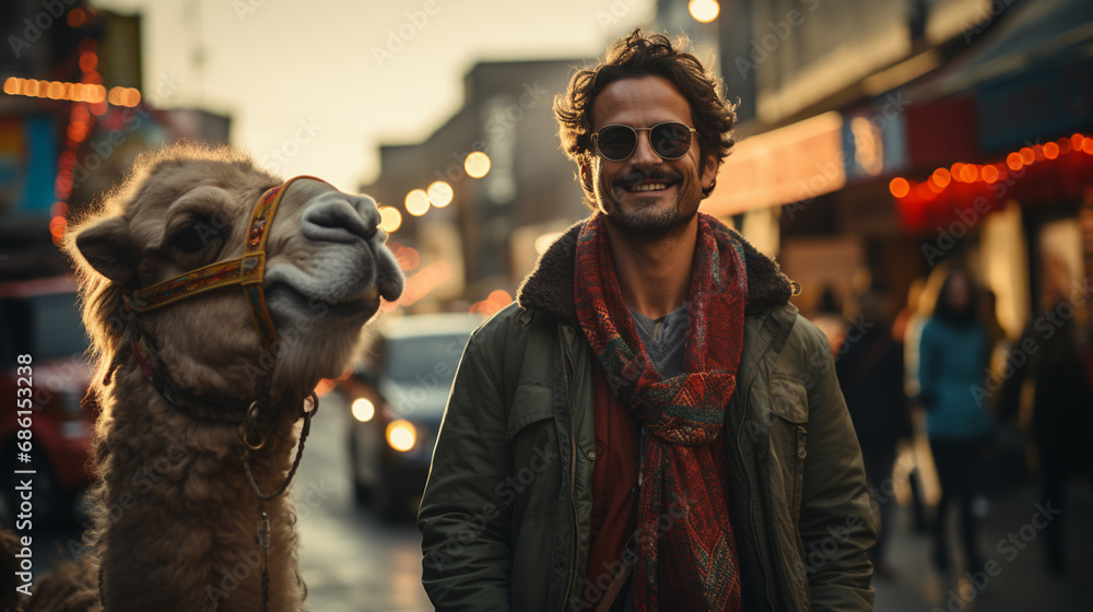 Man with a camel.