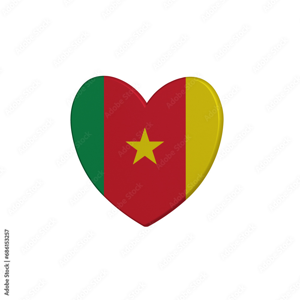 World countries. Heart element on white background. Cameroon World countries. Heart element on white background. Cameroon