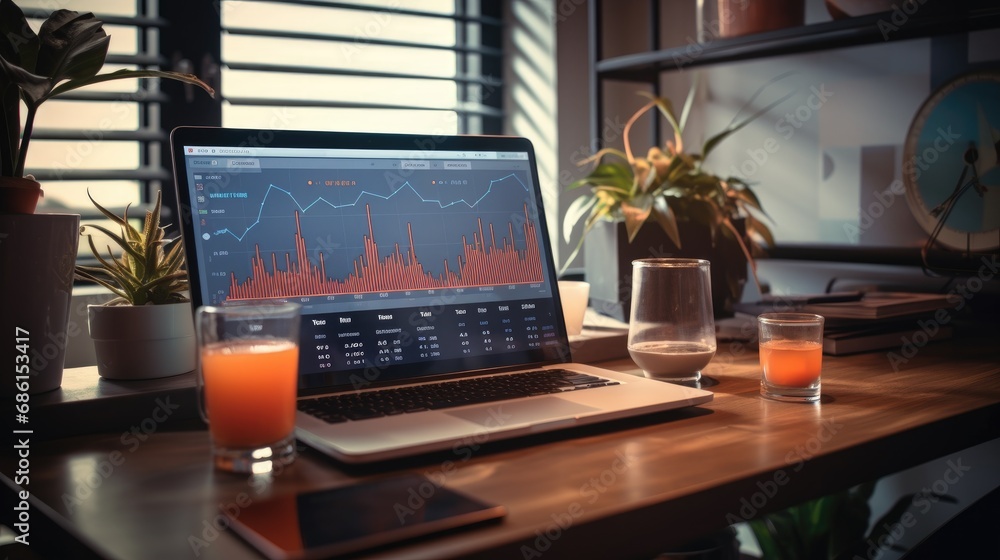 Fototapeta premium Business and office statistics data, numbers and reports. Sales, profit, cost, capital etc. Data analysis, data science concept