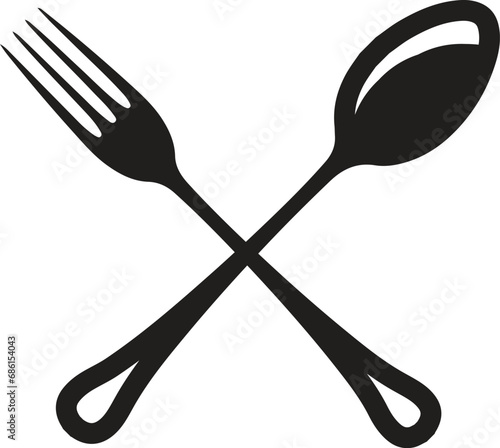Fork, knife, spoon and plate set icons. Tableware set flat style. Dinnerservice collection photo