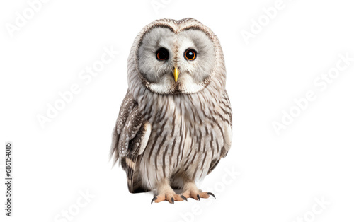 Ural owl Nocturnal hunter Isolated on a Transparent Background PNG.