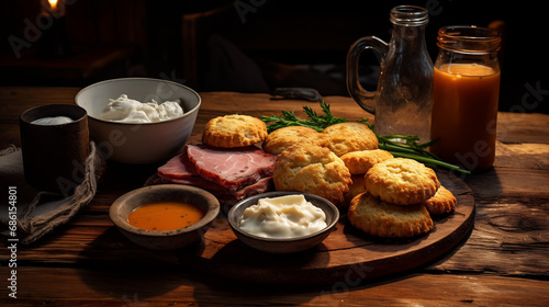 Buttermilk Biscuits, Country Ham, and Homemade Preserves
