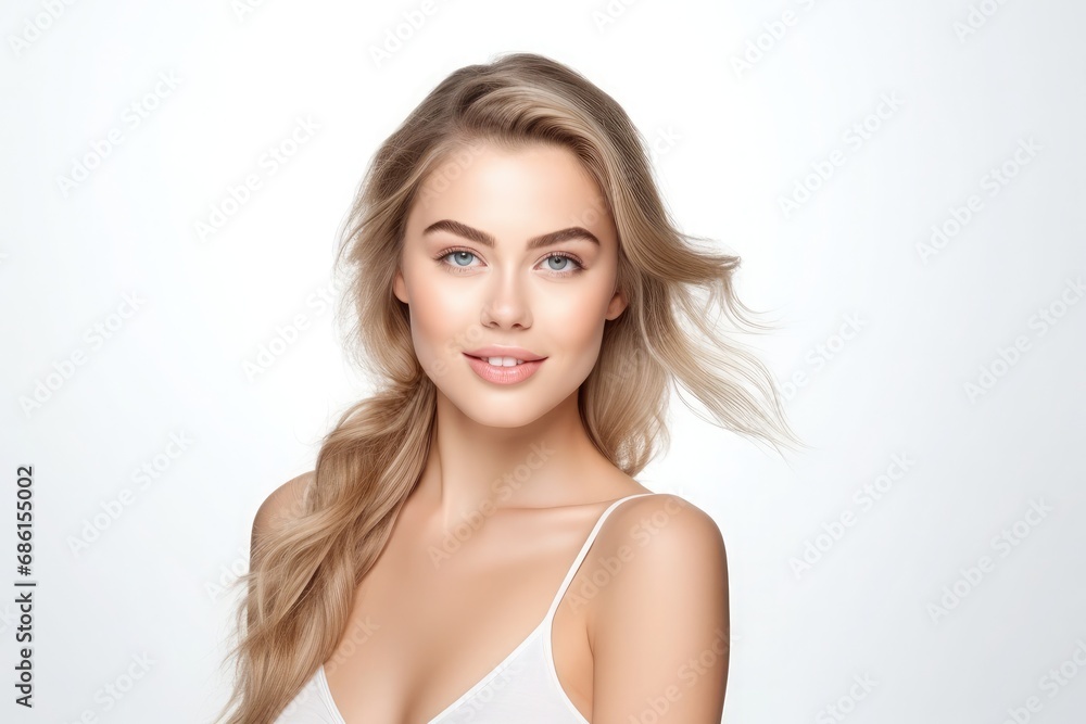 Portrait of young woman with closed eyes. Mouth slightly open. Portrait of young woman with closed eyes. Mouth slightly open.