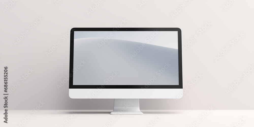 Modern computer monitor on a light background Modern computer monitor on a light background