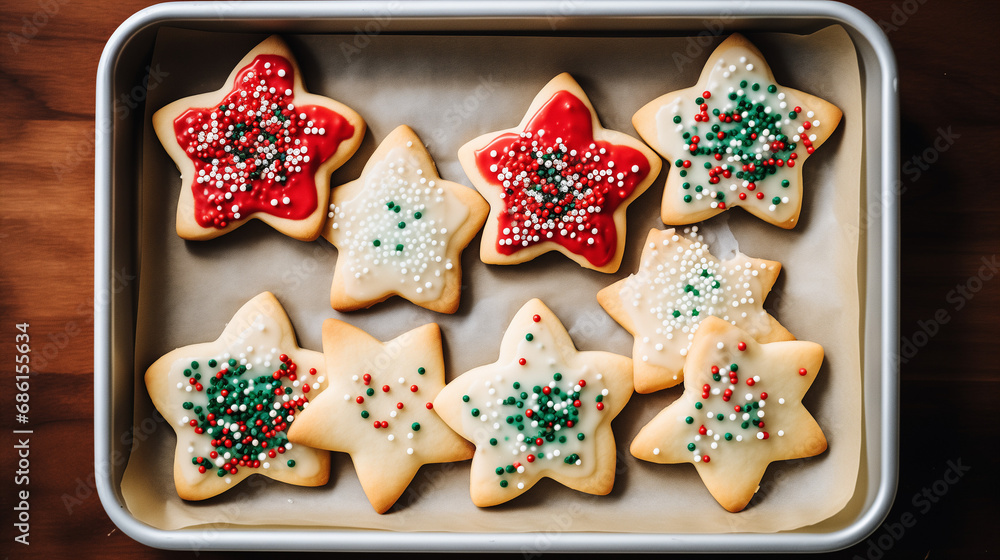 Christmas Sugar Cookies with Frosting and Sprinkles Christmas Sugar Cookies with Frosting and Sprinkles