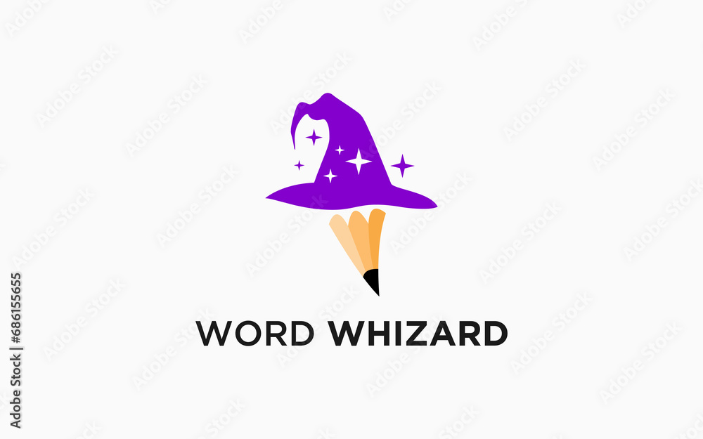 witch with pencil logo icon design Vector design template inspiration witch with pencil logo icon design Vector design template inspiration