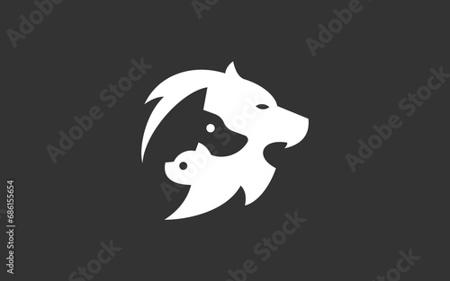 lion dog and cat logo icon design Vector design template inspiration