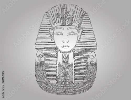 Portrait of the Egyptian king Pharaoh Tutankhamun