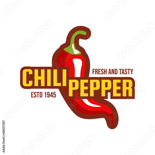 spicy chili sauce emblem logo design. the concept of chilli and fire, for sauce products, spicy foods and others.