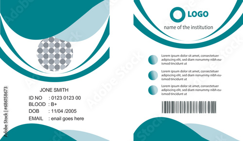 Id card. Corporate event staff badges, identity employee name label. Conference membership pass with organization design vector mockup. Id pass badge for conference, card access illustration photo