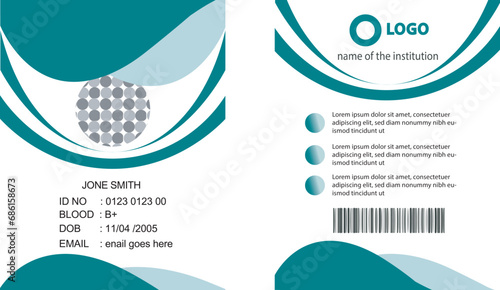 Id card. Corporate event staff badges, identity employee name label. Conference membership pass with organization design vector mockup. Id pass badge for conference, card access illustration