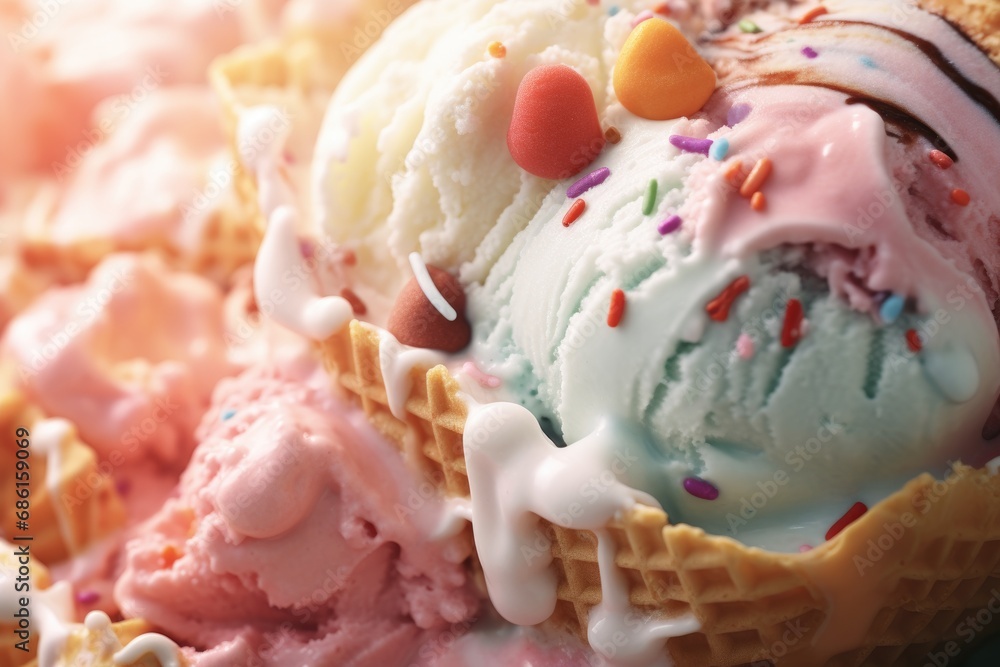macro texture swirl of pink berries ice cream. macro texture swirl of pink berries ice cream.
