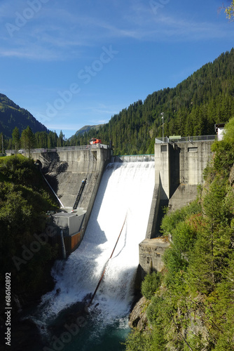 The dam at Kartell power plant, Verwall lake, Austria