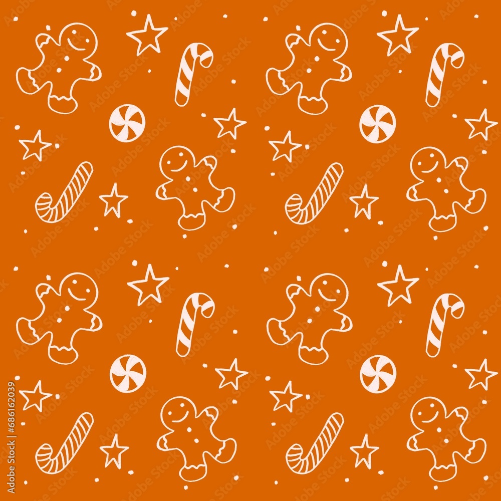 Christmas doodle seamless pattern background Christmas doodle seamless pattern background