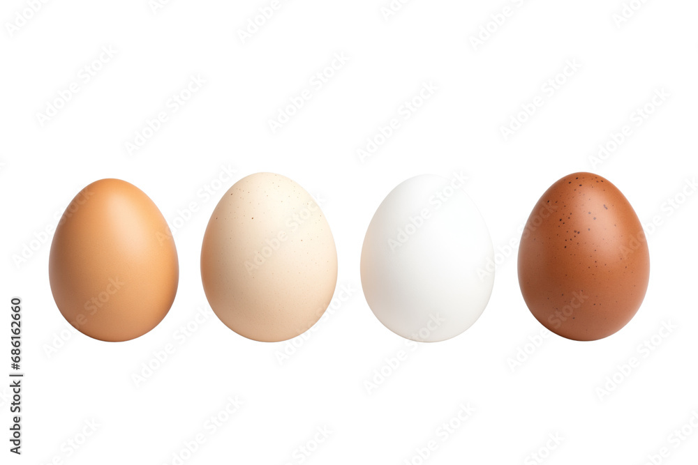 Four eggs in different colors isolated on white background Four eggs in different colors isolated on white background
