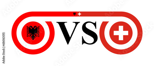 concept between albania vs switzerland. vector illustration isolated on white background