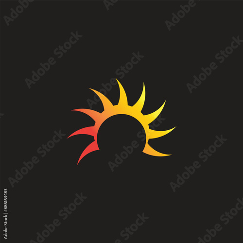abstract gradient sun swirl simple logo vector