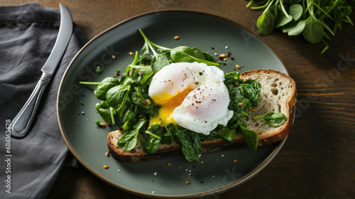 Lunch toast meal healthy bread egg snack green breakfast white food
