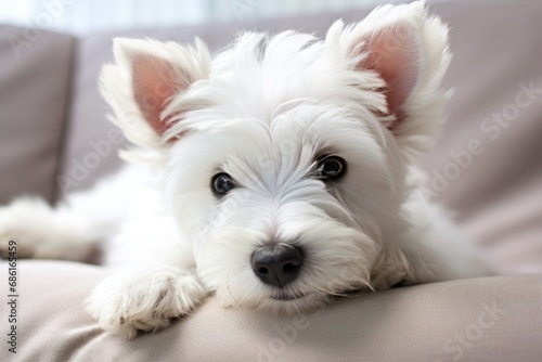 portrait of a white dog