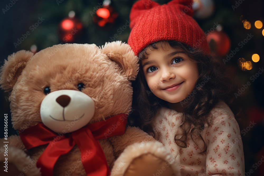 Generative AI portrait of cute Young boy girl enjoy winter holidays xmas x mas eve decorated room Generative AI portrait of cute Young boy girl enjoy winter holidays xmas x mas eve decorated room