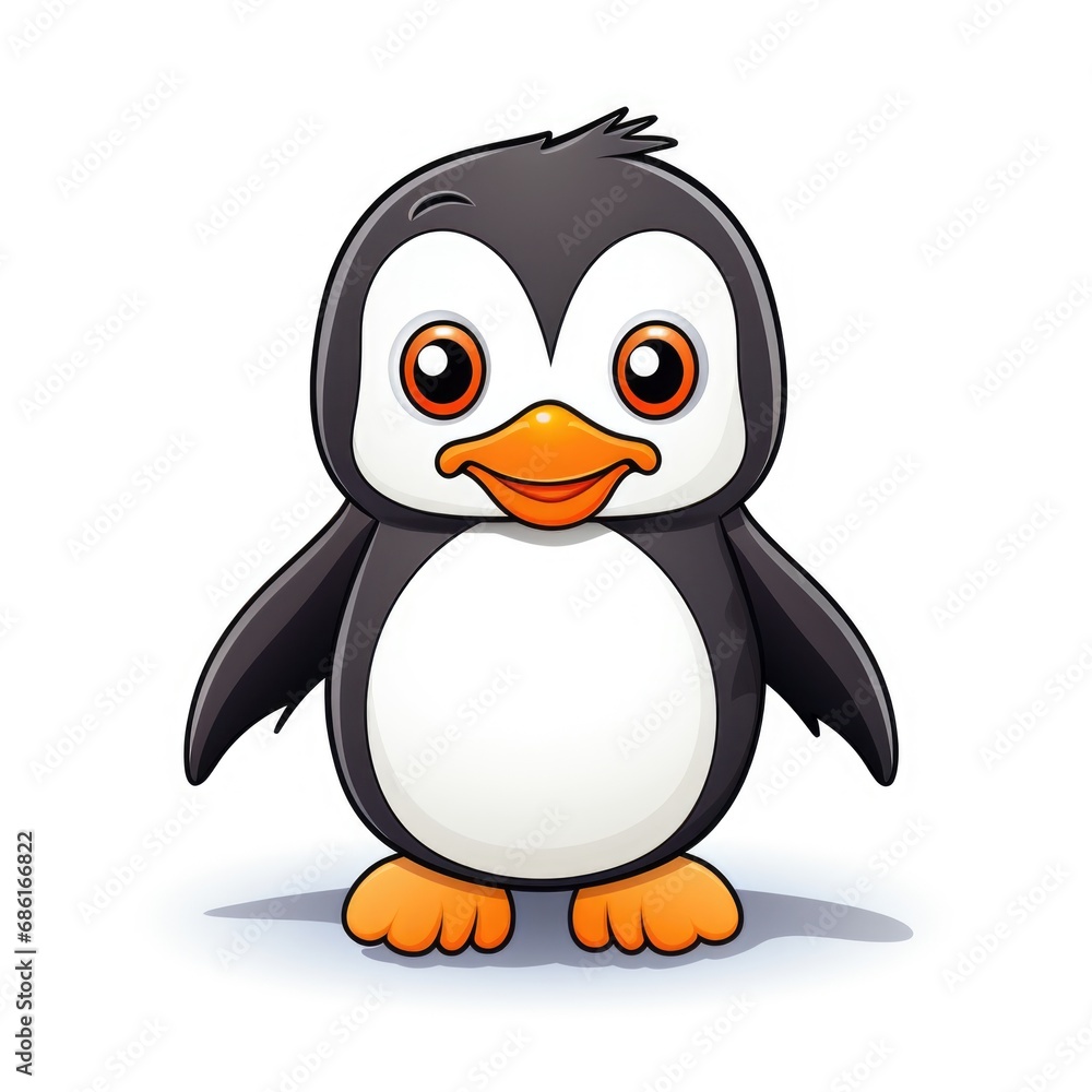 Fototapeta premium penguin cartoon isolated on white