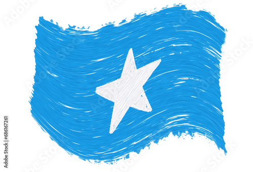 somali flag with paint strokes photo