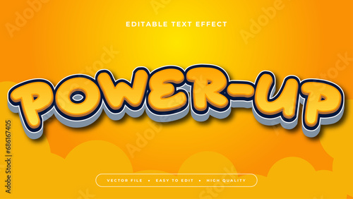 Editable text effect. Yellow power-up text on gradient background.