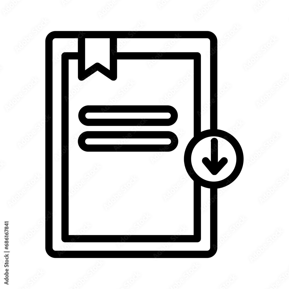 File Download Save Outline Icon