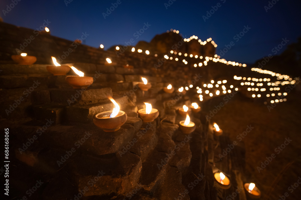 The Candles for worshiping Buddha relics in the cities of Chiang Mai, Thailand.