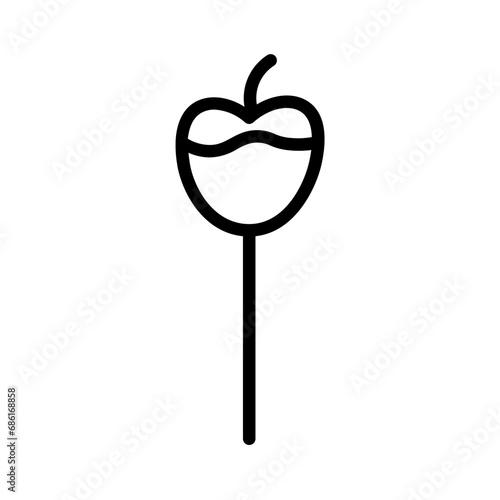Apple Candy Caramel Outline Icon