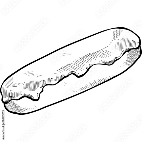 cream puff cake handdrawn illustration