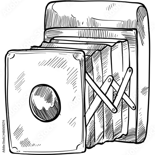 old camera handdrawn illustration