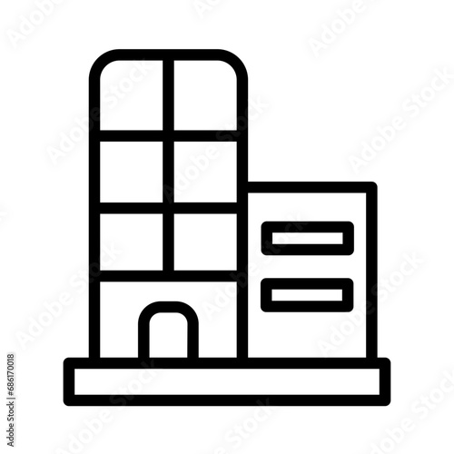 Building Hotel Resort Outline Icon