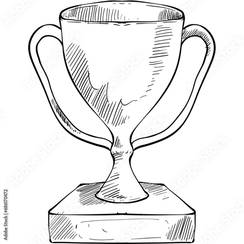 trophy handdrawn illustration
