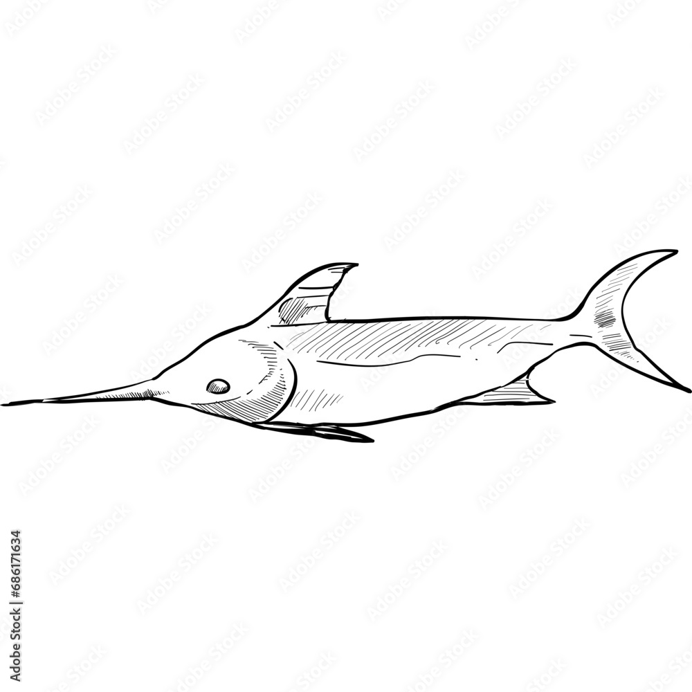 Obraz premium fish handdrawn illustration